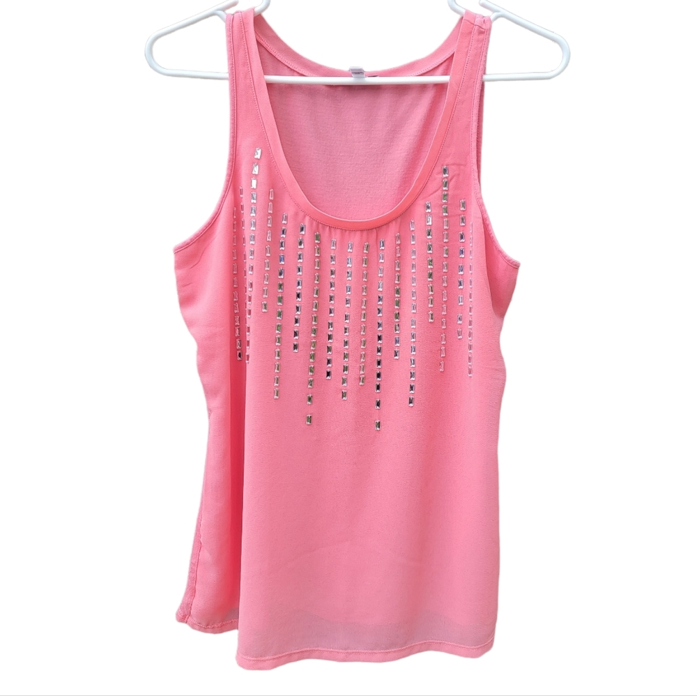 Express Pink Tank Top Size M Embellished